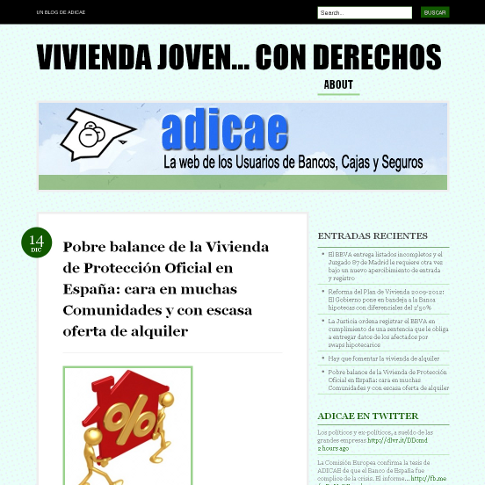 Blog de ADICAE sobre vivienda
